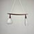 1960s Mid-Century Modern Scandinavian Teak and White Glass Double Pendant Light, 1960s For Sale - Image 5 of 9