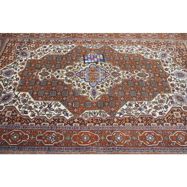 Red Vintage Tribal Ghashghai Rug 4'5'' X 6'1'' For Sale - Image 8 of 9
