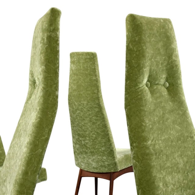 6 Green High Back 2051 C Dining Chairs by Adrian Pearsall for Craft Associates For Sale - Image 11 of 18