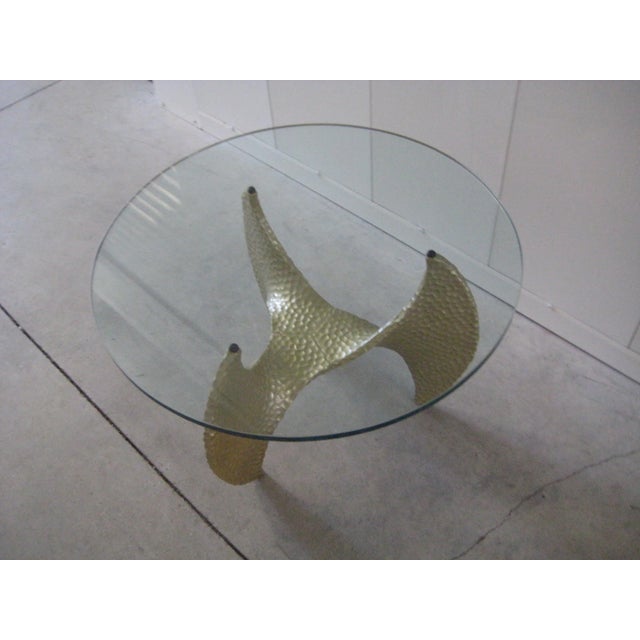MIDCENTURY Propeller table by the Universal Statuary Corp. 1970 Chicaco IL in a rare resin gold finish. This table has...