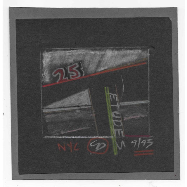 From New York painter Charles Dudley's 1996 sketchbook. Pastel on black paper mounted to gray paper, signed verso and...