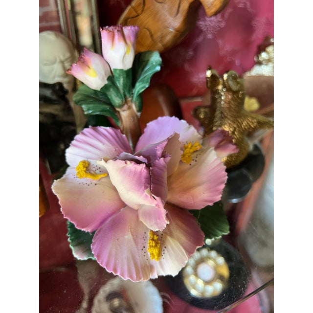 Ceramic 1970s Italian Capodimonte Floral Ceramic Decor Piece For Sale - Image 7 of 10