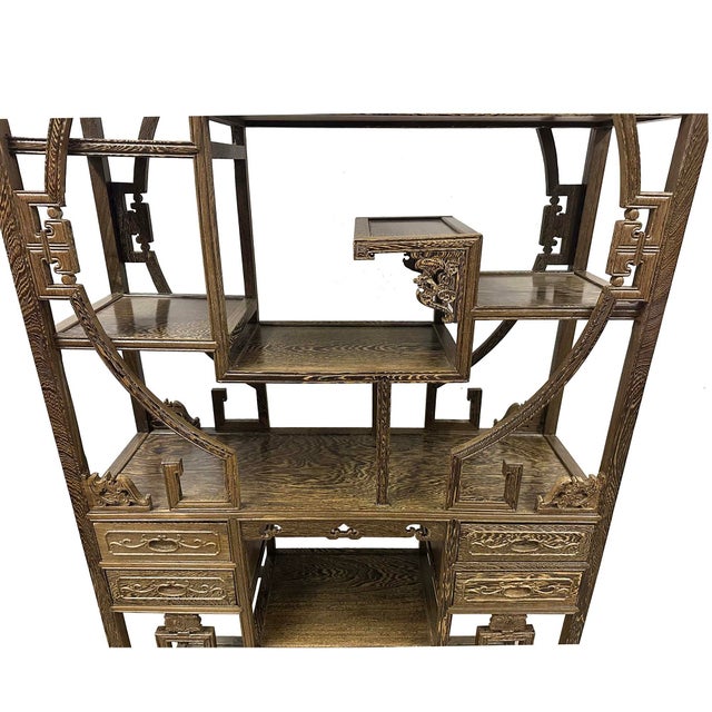 Vintage Chinese Traditional Curio Display Shelf/Multi-Treasure Cabinet For Sale - Image 4 of 15