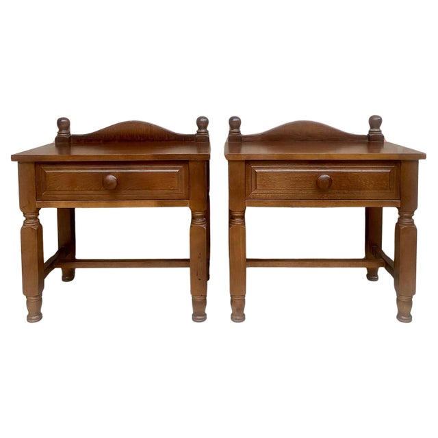 20th Century French Nightstands with One Drawer, 1950s, Set of 2 For Sale - Image 15 of 18