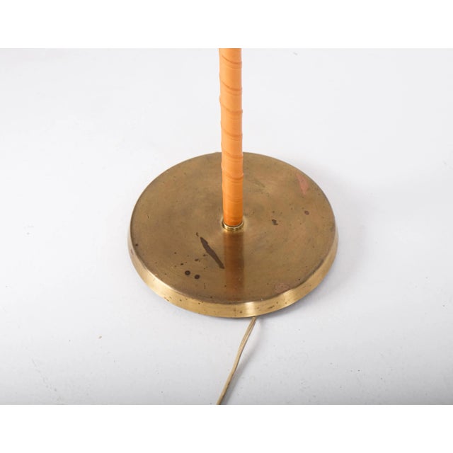 Metal Brass & Leather Floor Lamps, Sweden, 1950s, Set of 2 For Sale - Image 7 of 11