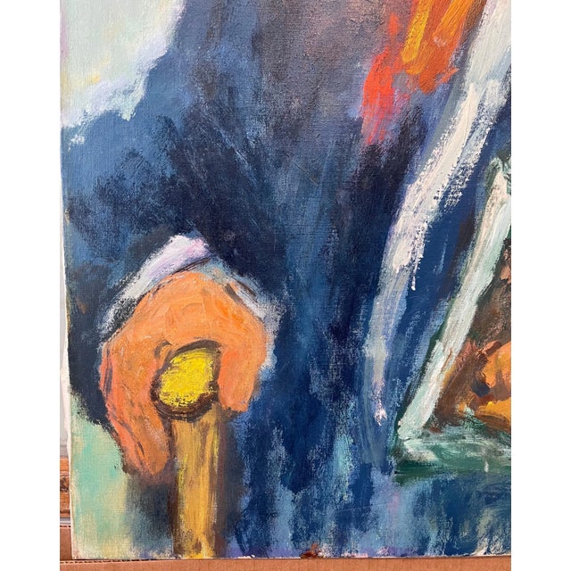 Benjamin Kopman, Portrait of a Gentleman, Large Modernist Oil Painting, 1959 For Sale In Miami - Image 6 of 11