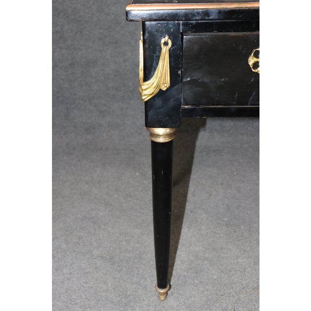Maison Jansen Attributed Ebonized Leather Top Louis XVI Writing Desk For Sale - Image 12 of 13