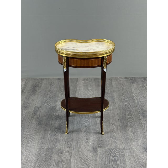 Brown 20th Century Louis XVI Pedestal Table in Mahogany and Gilt Bronze, 1940s For Sale - Image 8 of 9