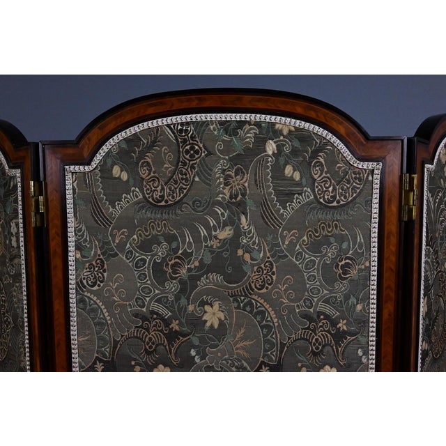 Fabric and Mahogany Screen, 1890s For Sale - Image 16 of 18