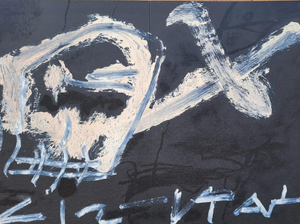 Antoni Tàpies, Upside-Down Skull, 1986, Original Color Lithograph