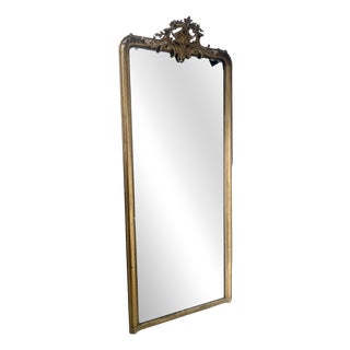 Rococo Style Gilded Mirror in Wood and Gilded Stucco, 1800s For Sale