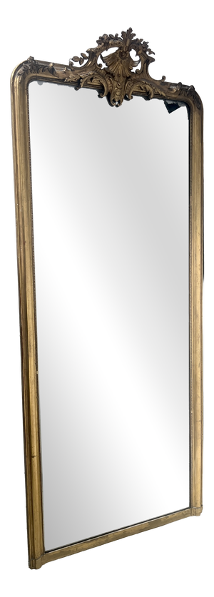 Rococo Style Gilded Mirror in Wood and Gilded Stucco, 1800s