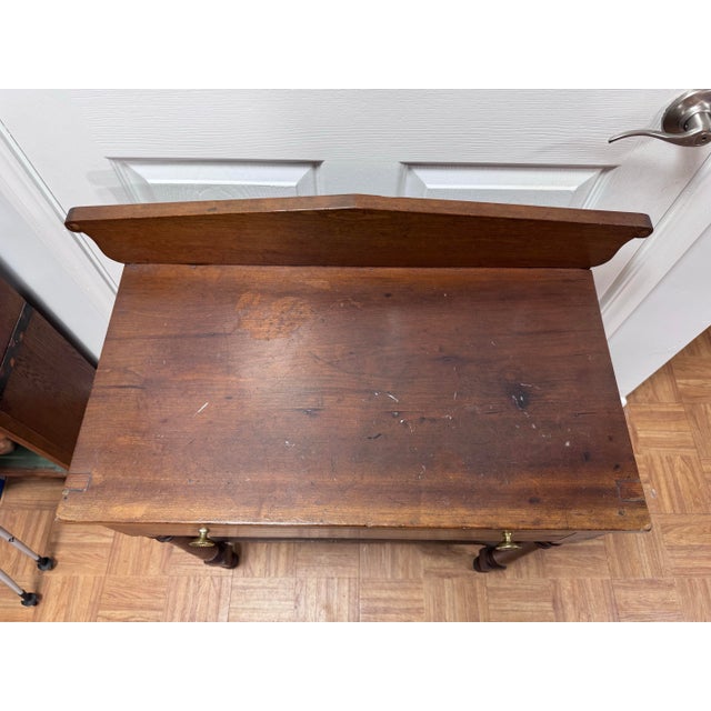 Antique American Late Sheraton Cherry Washstand With Lower Shelf For Sale - Image 4 of 12