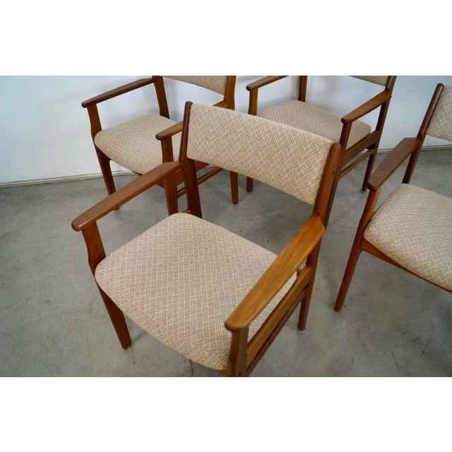 1960’s Mid-Century Danish Modern Teak Dining Arm Chairs - Set of 4 For Sale - Image 10 of 12