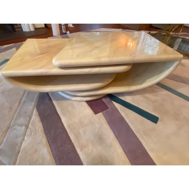 Karl Springer 1980s Post Modernist Angle Revolving Coffee Table in the Manner of Karl Springer For Sale - Image 4 of 10