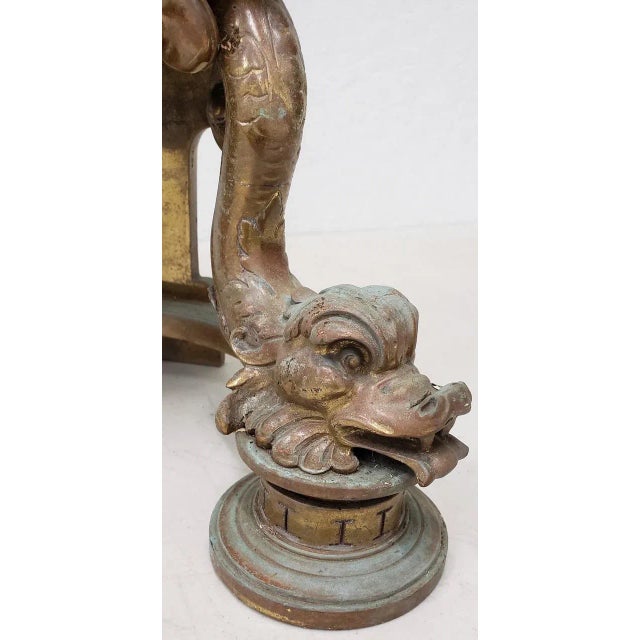 Pair of Late 19th Century French Baroque Bronze Chenets / Andirons A remarkable pair of antique French andirons....