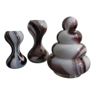Murano Glass Table Lamp and Vases by Carlo Moretti, 1960s, Set of 3 For Sale