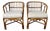 1970's Vintage Coastal Bamboo Rattan Barrel Lounge Chairs - A Pair For Sale