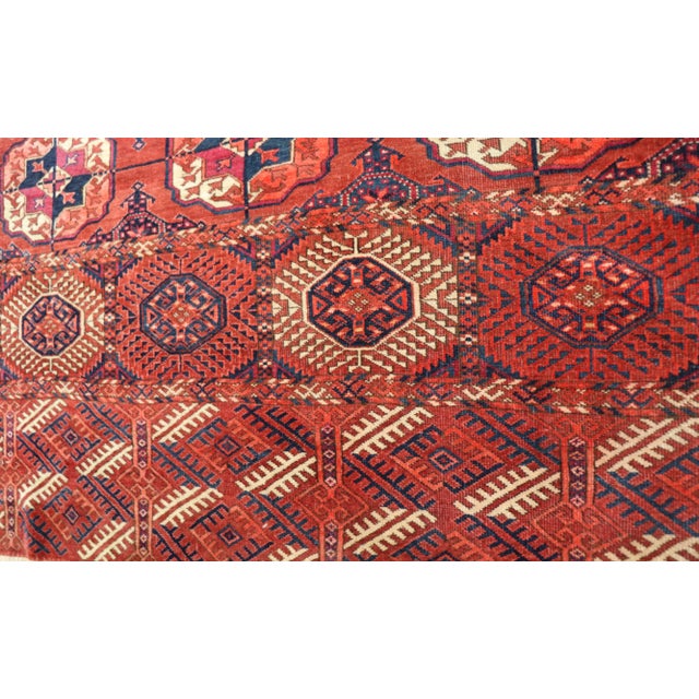 Textile Antique Turkoman Tekke Main Carpet, Mid 19th Century For Sale - Image 7 of 13