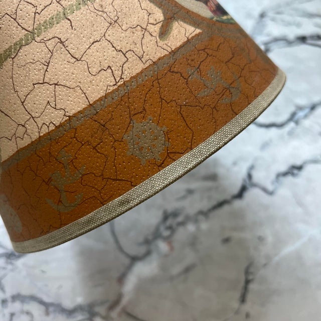 1980s Vintage Lamp Shade Nautical Ship Scene For Sale - Image 5 of 10