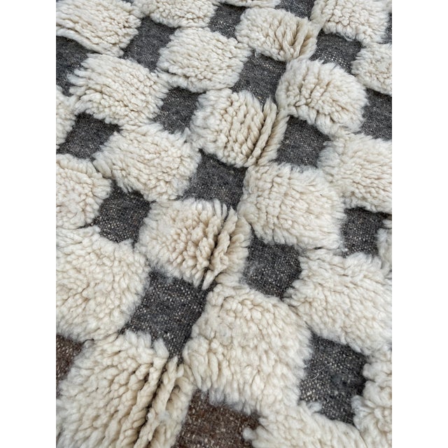 Moroccan Beni Ourain Rug, Expert Berber women wove and knotted this Beni Ourain style rug using their bare hands. Natural...