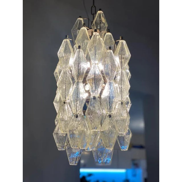 2020s A Pair of Champagne "Poliedro" Murano Glass Chandelier For Sale - Image 5 of 10