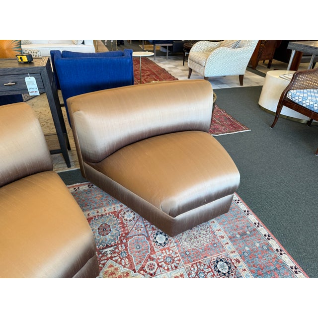 Richard Andronaco Golden Bronze Silk Serpentine Sectional For Sale - Image 15 of 18