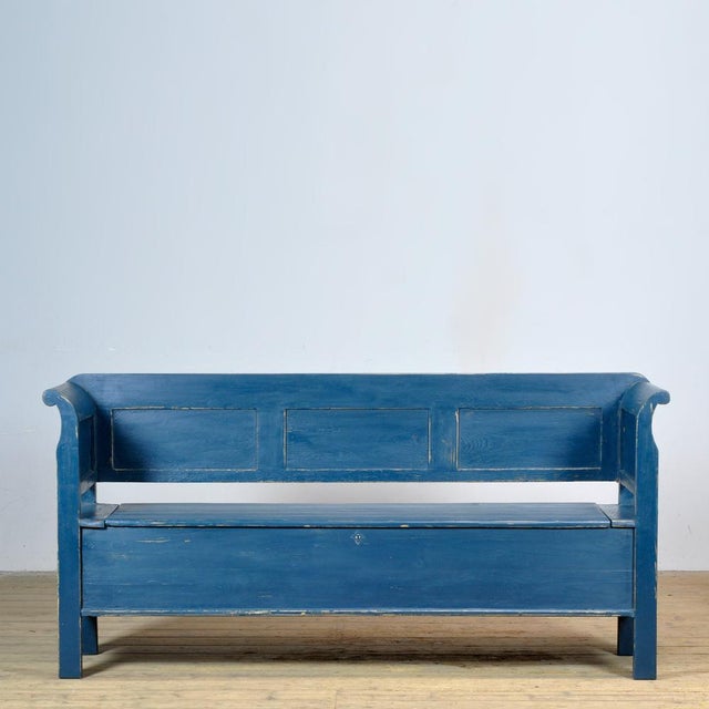 Rustic Antique Pine Drop-Top Bench, 1900s For Sale - Image 3 of 12