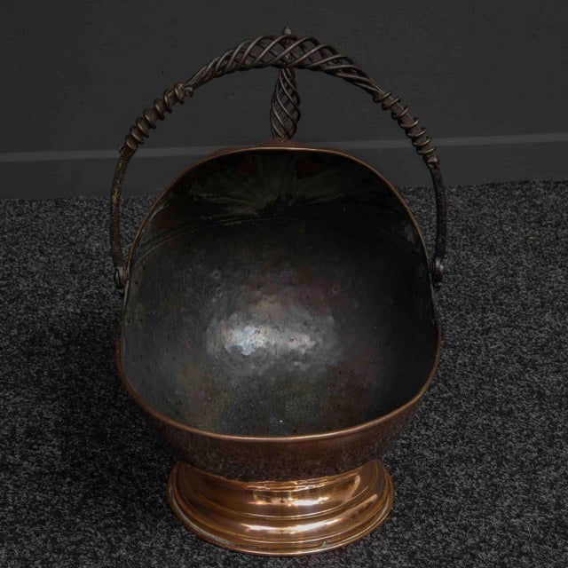 Antique Victorian Copper Helmet Coal Bucket For Sale - Image 4 of 15