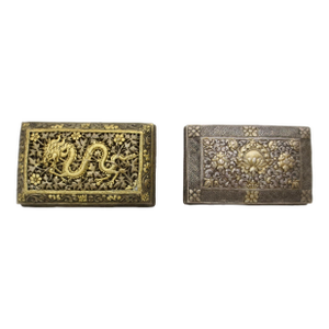 Tibetan Silver and Gilt Scent Boxes - A Pair of 2