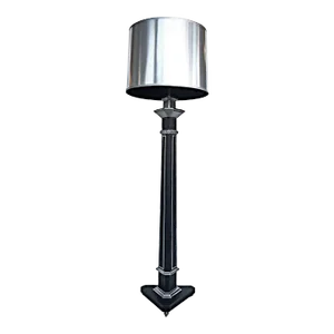 Neoclassical Style Stitched Leather Floor Lamp, Nickel-Plated Steel Footed Base