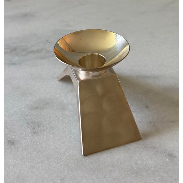 Mid 20th Century Vintage WMF Ikora Silver Plated Candle Holder For Sale - Image 5 of 8