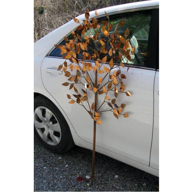 Brutalist Vintage Curtis Jere's Copper Tree Sculpture For Sale - Image 3 of 3
