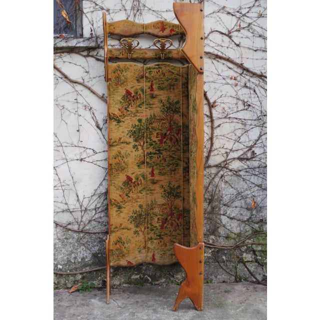 Beech & Velvet Corner Coat Rack, 1950s For Sale - Image 6 of 18