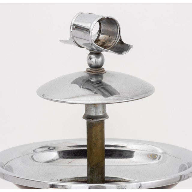 Chrome Art Deco Belmet "Rollodor" Self-Leveling Rolling Walnut Ashtray, Circa 1930 For Sale - Image 8 of 11