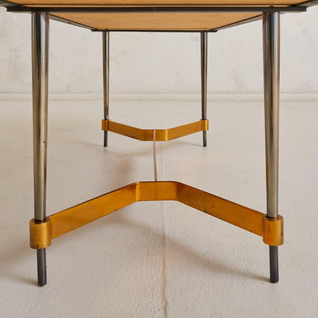 Metal French Gilt + Black Tile-Top Coffee Table with Metal Base, 1970s For Sale - Image 7 of 9