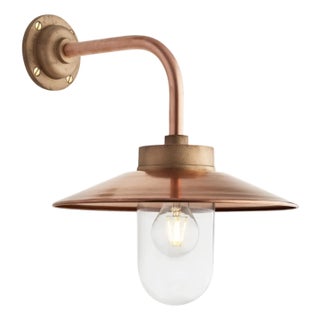 Tekna Quay 90° Wall Light With Copper Finish and Clear Glass For Sale