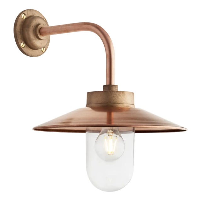 Tekna Quay 90° Wall Light With Copper Finish and Clear Glass For Sale