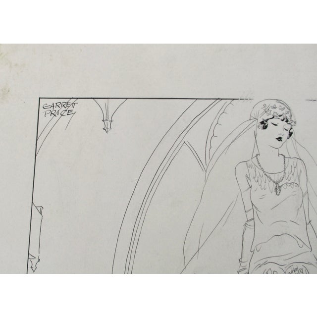 1920s Garret Price Ink Drawing Circa 1920s-30s' For Sale - Image 5 of 8