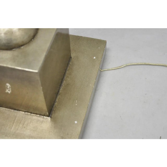 Vintage Leeazanne Postmodern Art Deco Style Metal Tapered Skyscraper Floor Lamp For Sale - Image 10 of 15