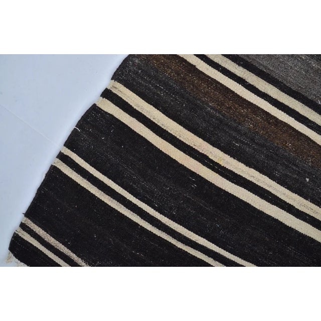 Black 1950s Anatolian Hallway Stripe Kilim Runner For Sale - Image 8 of 10