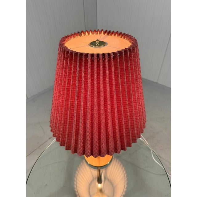 1950s Brass Table Lamp with Folded Lampshade, 1950s For Sale - Image 5 of 15