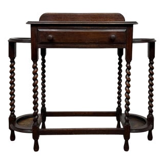 Antique Edwardian Oak Hall Stand, England For Sale