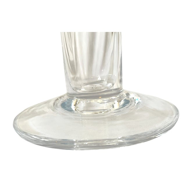 Transparent Simon Pearce Hand-Blown Crystal Column Table Lamp, Signed, Circa 2000 For Sale - Image 8 of 12