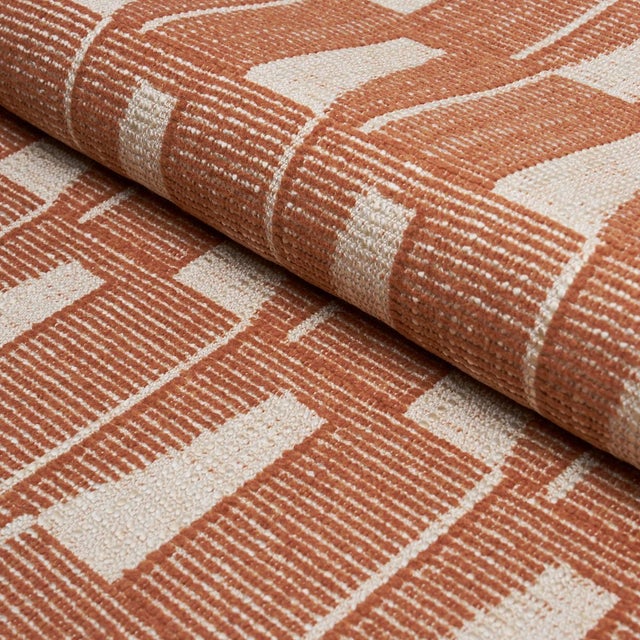 Contemporary Schumacher Gaetan Performance Fabric In Terracotta For Sale - Image 3 of 3