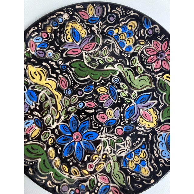 Ceramic 1990 Hand-Painted Glazed Ceramic Serving Plate by Sophia For Sale - Image 7 of 13