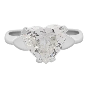 Gia Certified 3.06 Carat Heart Cut K/Vs2 Solitaire Platinum Engagement Ring Size 7