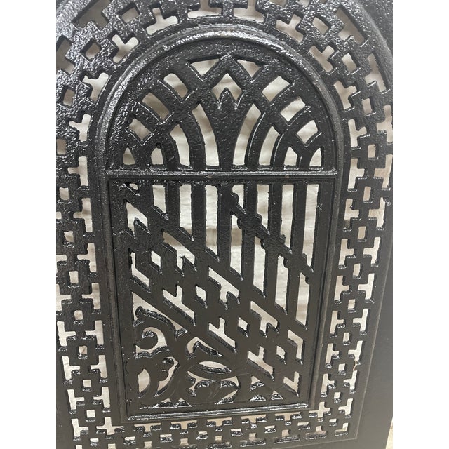 Late 19th Century French Quarter Gate Design Cast Iron Fireplace Surround & Summer Cover 21" X 27" For Sale In Mobile - Image 6 of 8