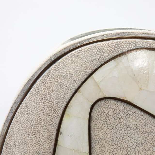 Metal Vase Cocteau L White Shagreen & Quartz by R&y Augousti For Sale - Image 7 of 7