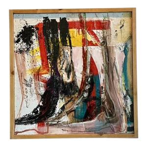 Vintage Original Abstract Oil on Canvas